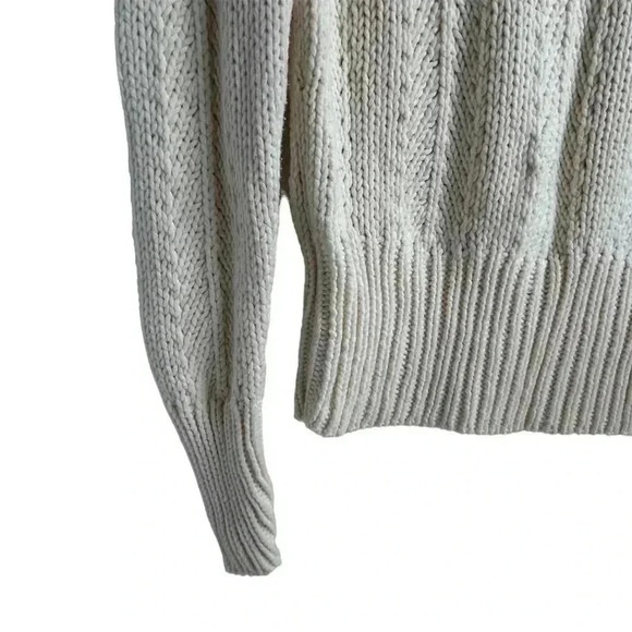 Ann Taylor Women's Beige Chunky Knit Pullover Sweater Size M Casual - Picture 6 of 14